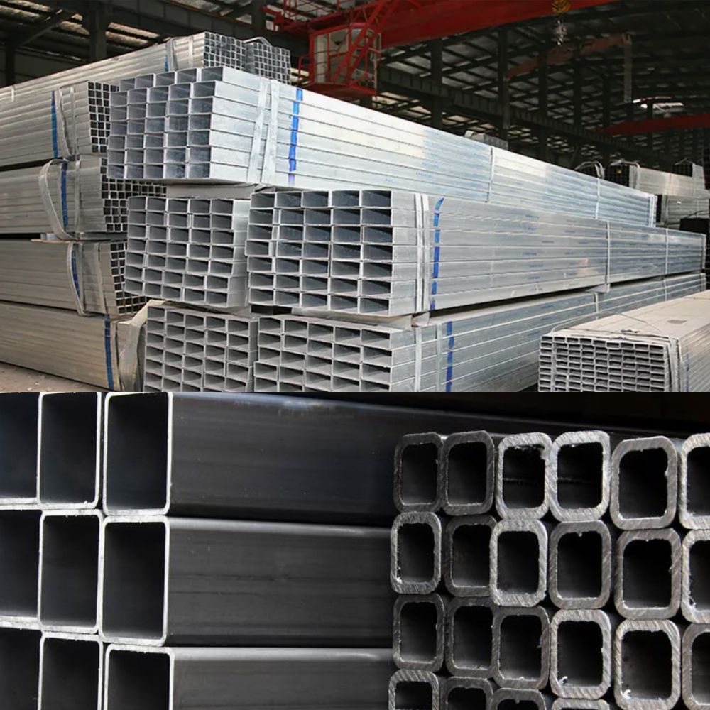 Tube soudé de forme carrée recouvert de zinc Tuyau carré en acier galvanisé